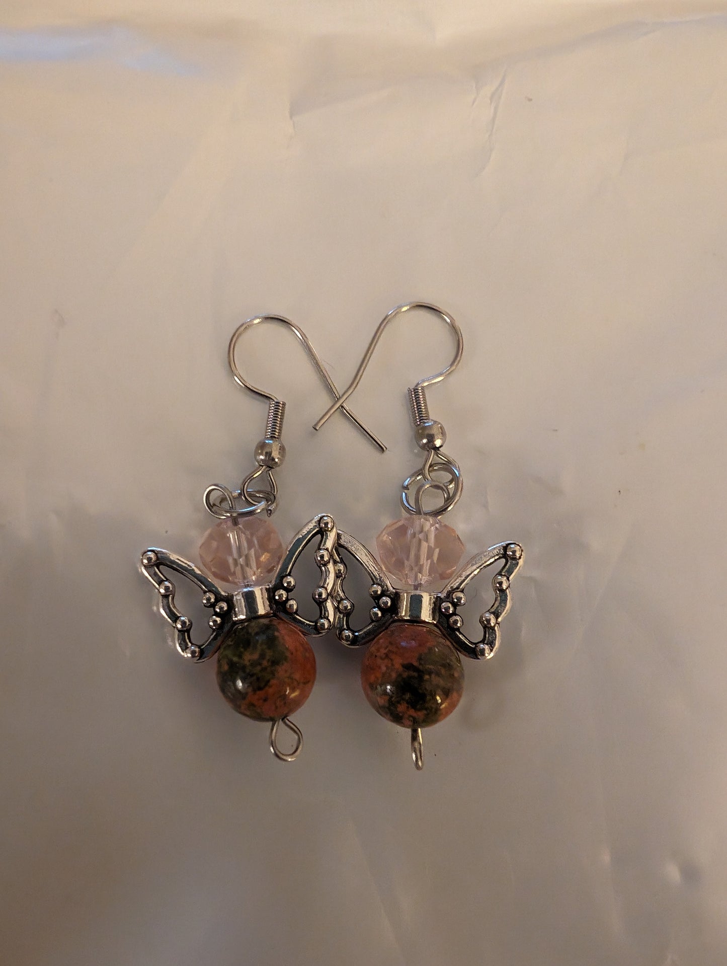 natural stone angel earrings Various Stones Available