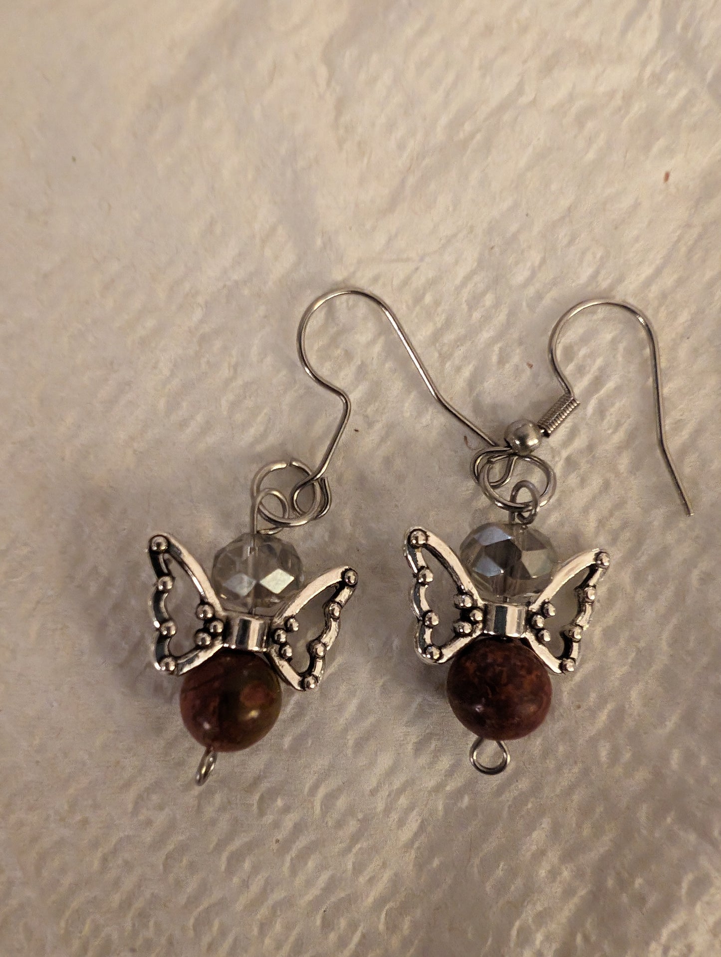 natural stone angel earrings Various Stones Available