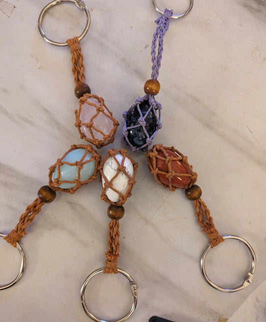 Real Natural Stone Keychains