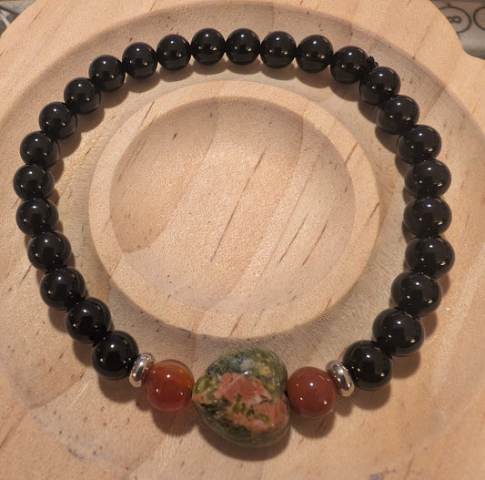 African Turquoise Heart Natural Stone Bracelet