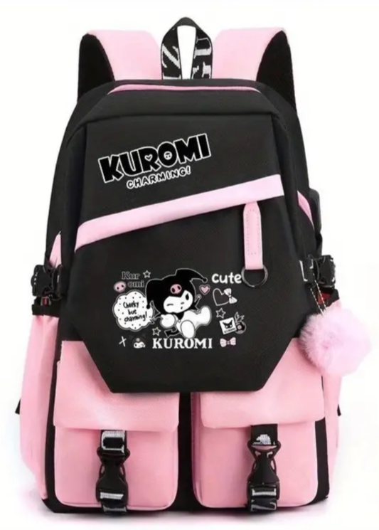 Black and Pink Kuromi Back Pack