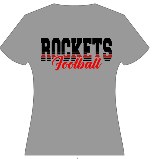 Grey Rockets Football Black and Red shirt