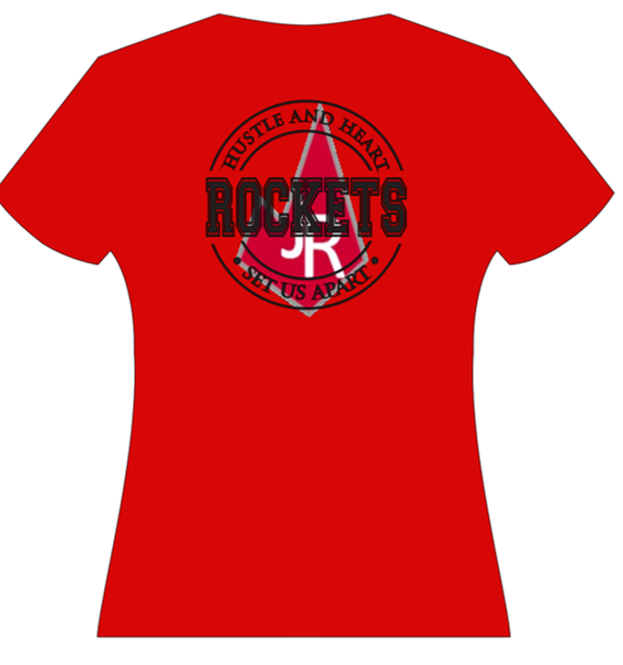 Red Hustle and Heart with Diamond J Football T-shirt