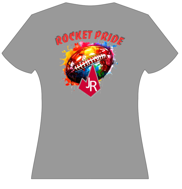 Grey Rocket Pride Paint Splash Football T-Shirt