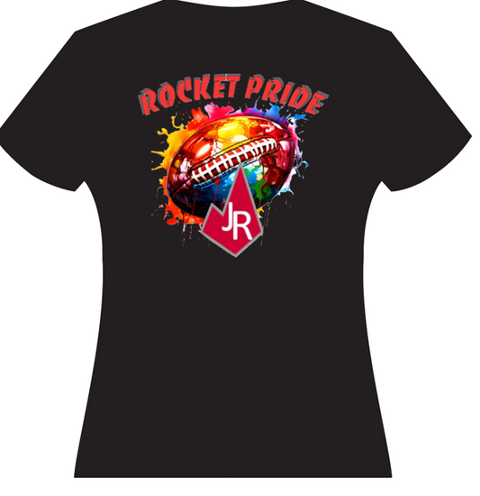 Black Rocket Pride Paint Splash Football T-Shirt