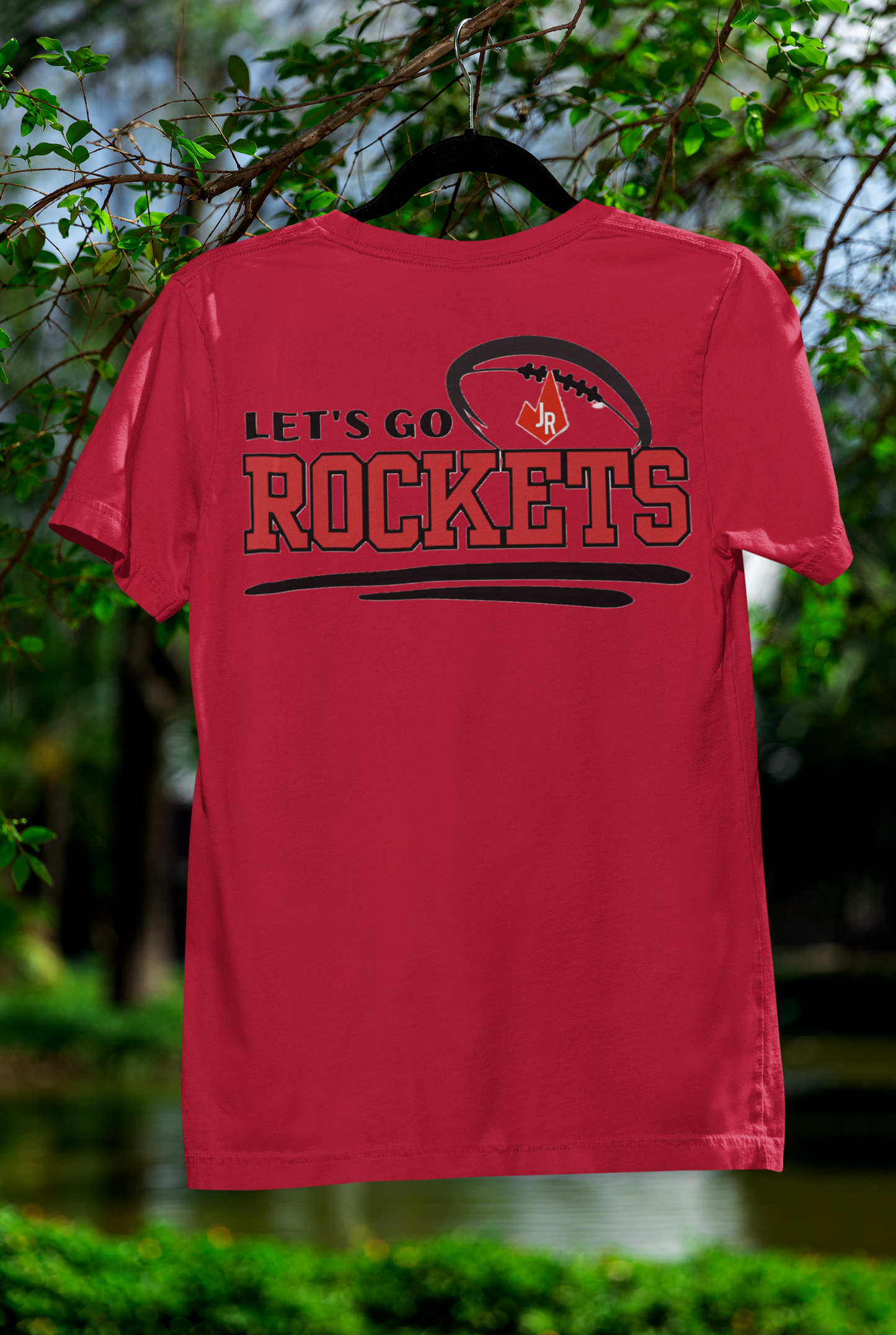 Lets Go Rocket White Football t shirt