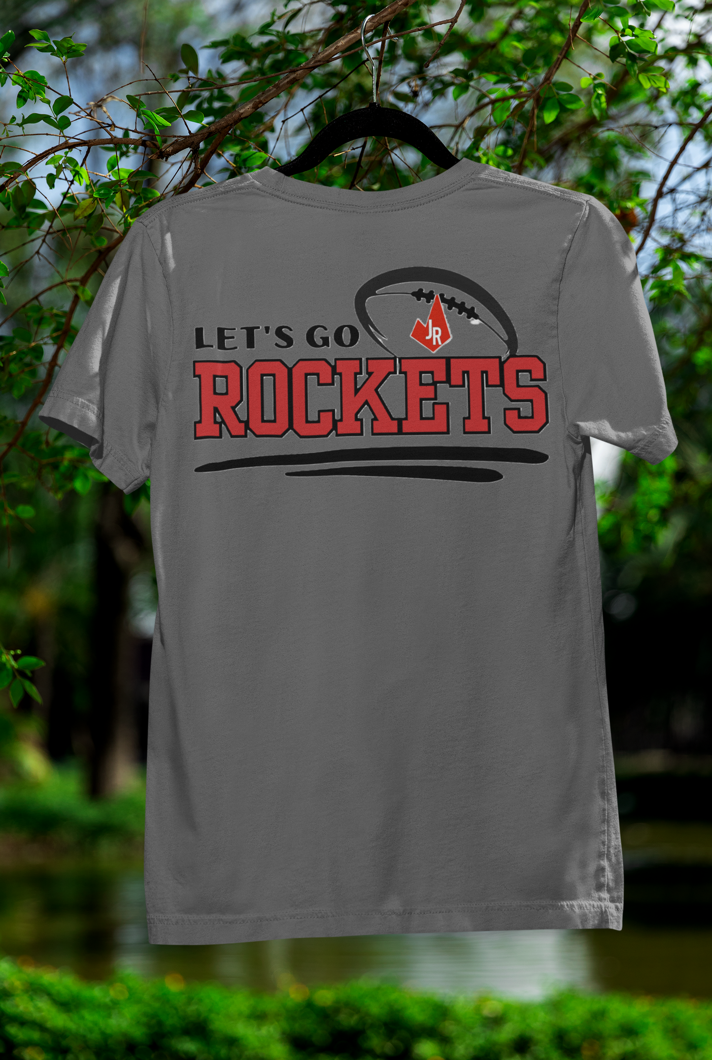 Lets Go Rocket White Football t shirt