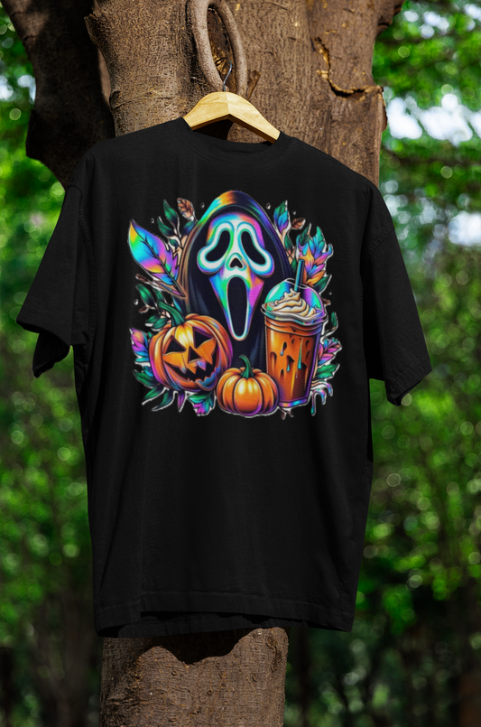 Colorful ghost face Halloween t shirt