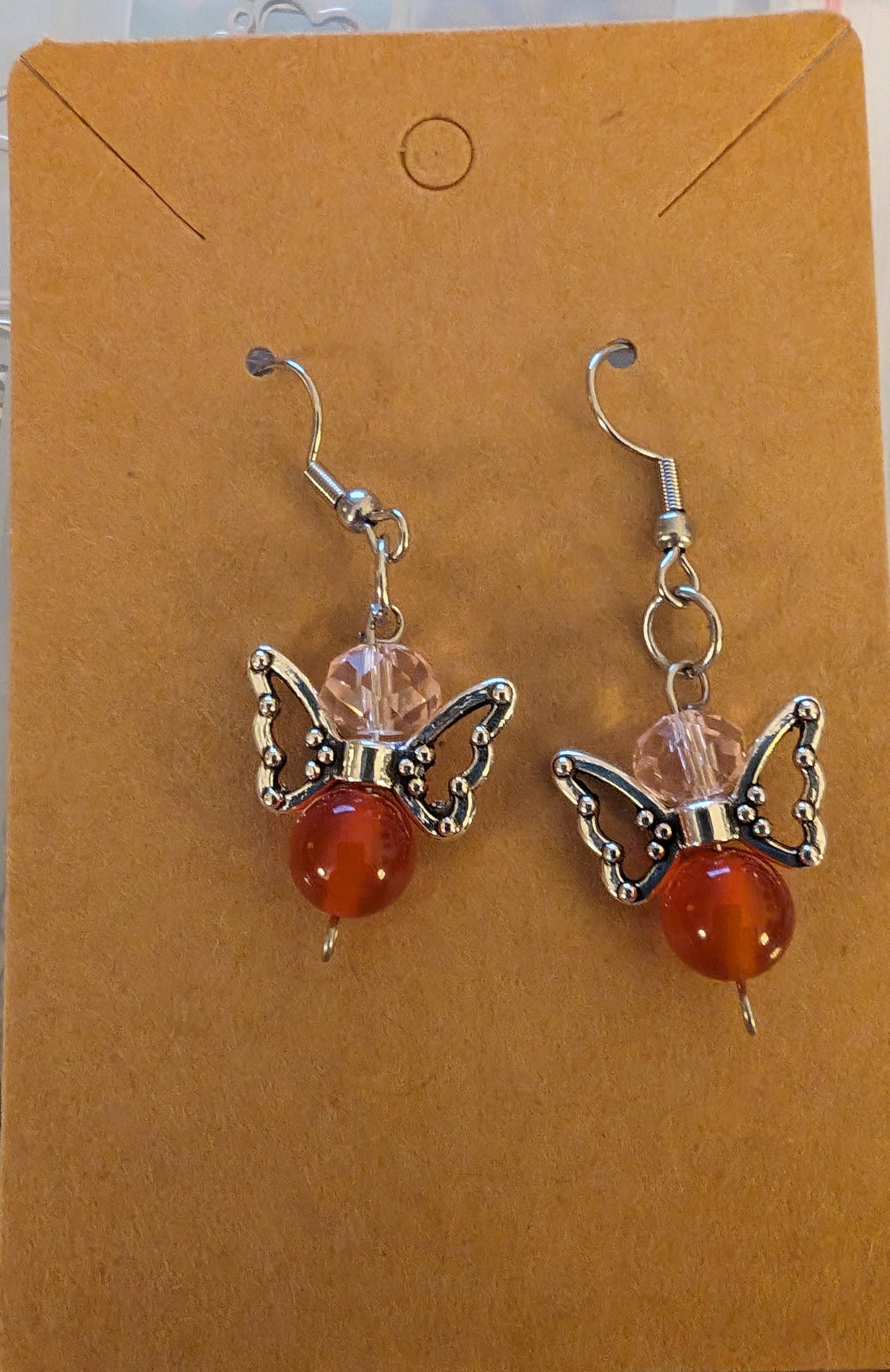 natural stone angel earrings Various Stones Available