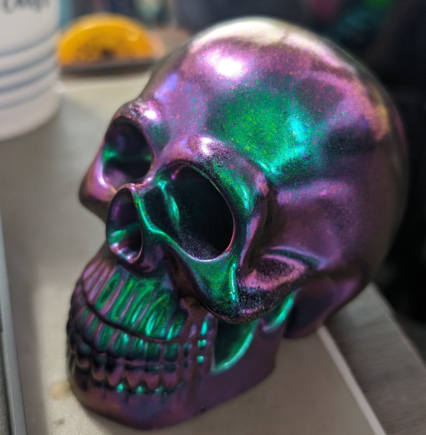 3 inch Iridescent solid Resin skull